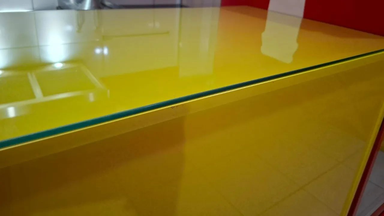Balcão de Atendimento em MDF C/ Vidro Protetor e Rodapé de Granito  - Foto 2