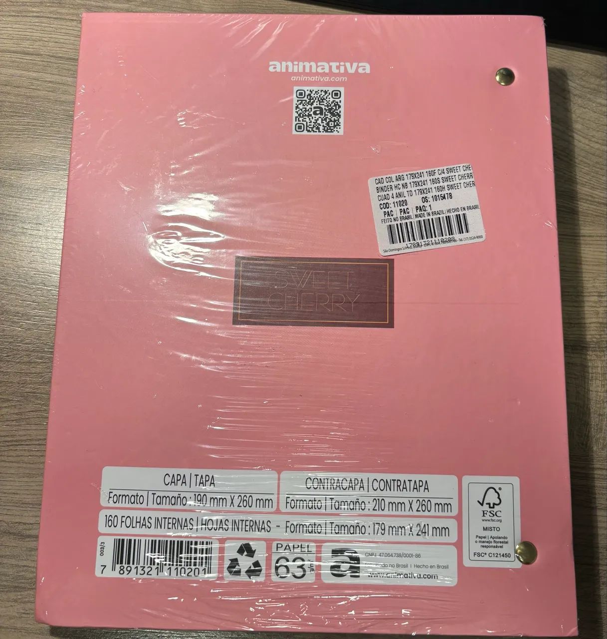 Caderno argolado - animativa -Sweet Cherry 160 folhas - Foto 3
