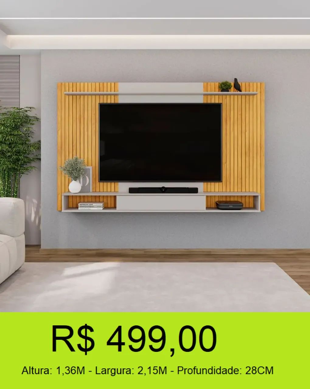 Painel novo ripado com linhas modernas