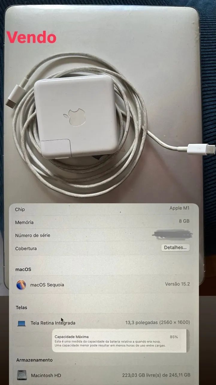 MacBook Pro 2020 m1 8g ram 256gb ssd.