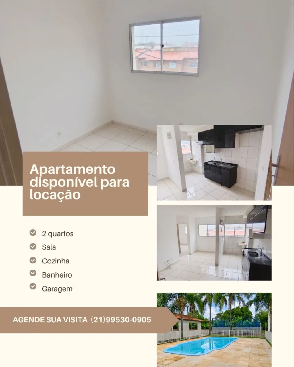 APARTAMENTO DE 2 QUARTOS PARA LOCAÇÃO!