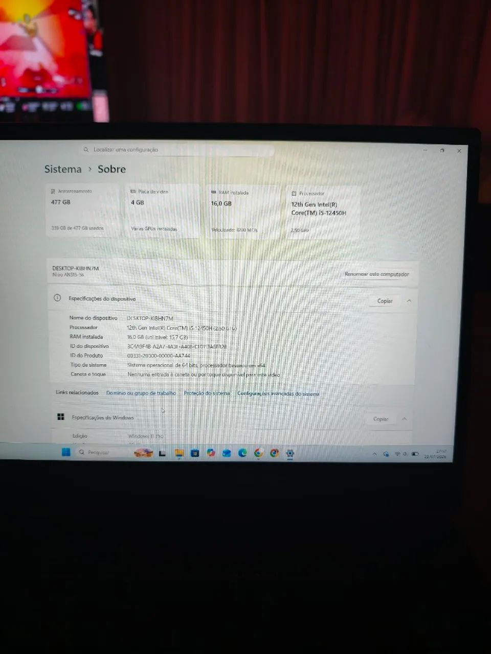 Notebook Gamer Acer nitro 5 (extremamente novo)  - Foto 3