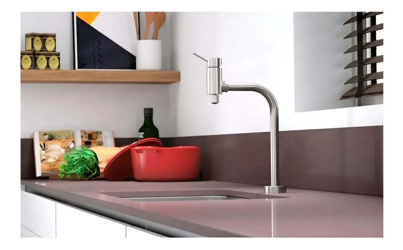 Torneira para Cozinha Mesa Bica Alta Móvel 90° Nova Lóggica Cromado - 01138106 - Docol