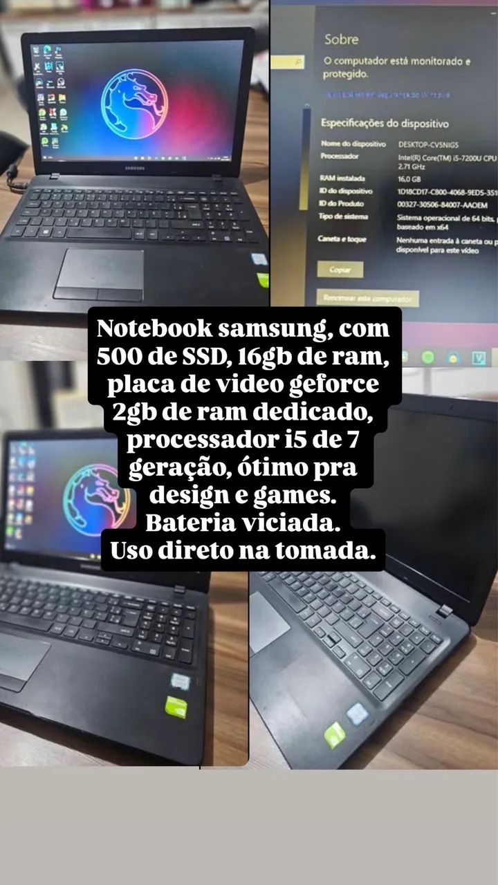 Notebook top da Samsung gamer ou designer