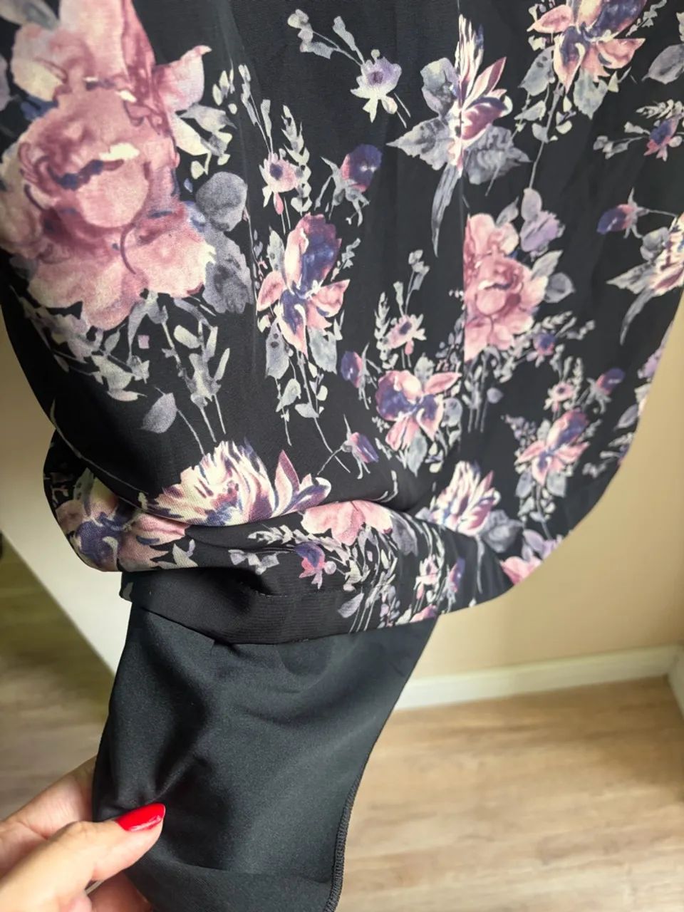 Vestido Florido - Preto - Foto 5