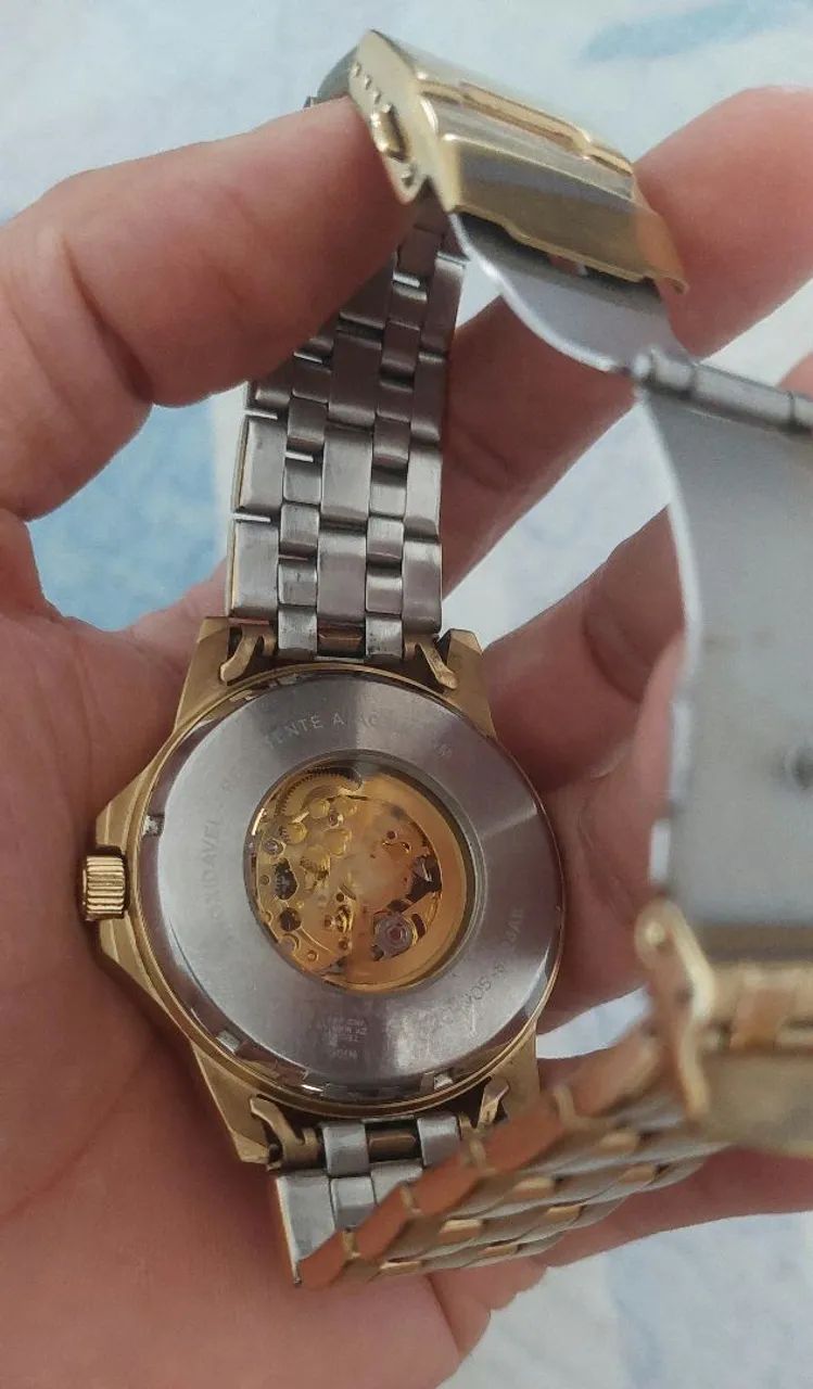 RELOGIO TECHNOS AUTOMATICO DOURADO - Foto 3