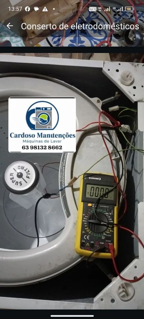 Manutenção de máquina de lavar roupas