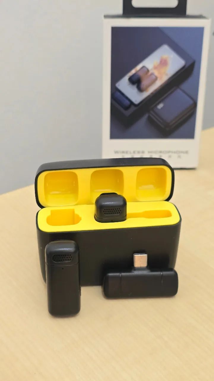 Microfone Lapela Sem Fio USB-C Bluetooth Para Celular Android Novo