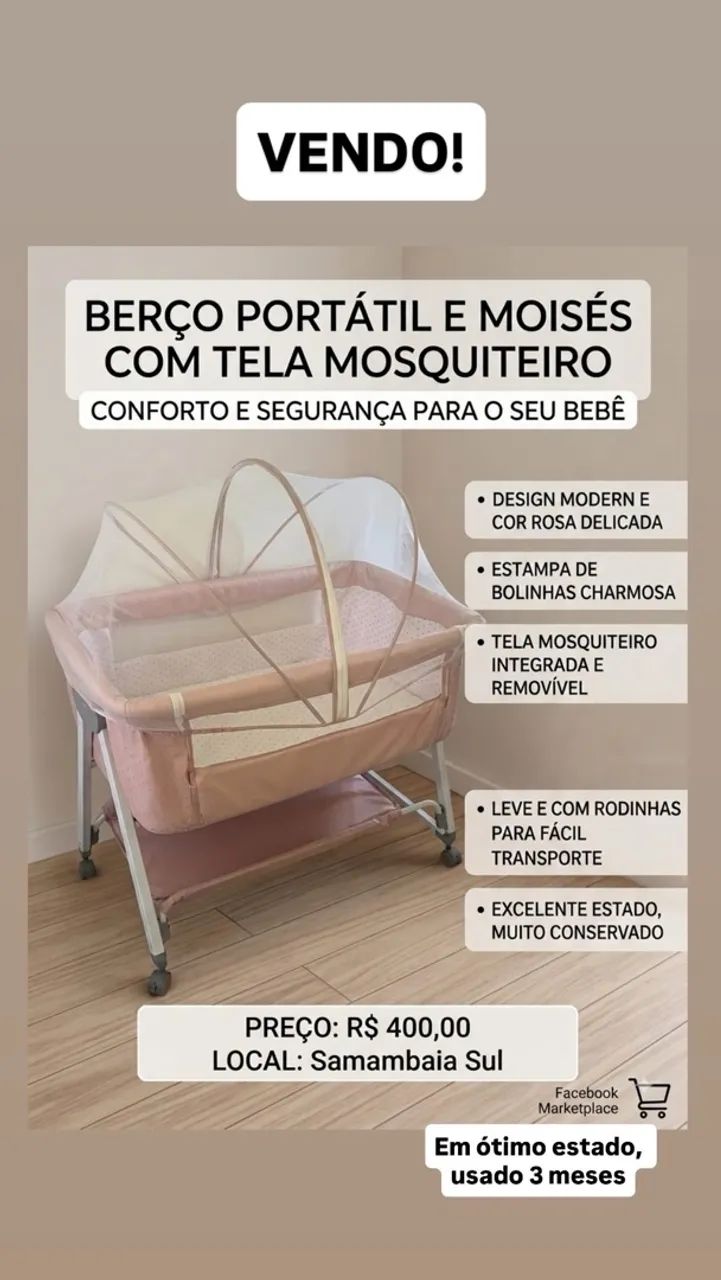 Berço Moisés portátil balanço 