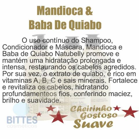 Mandioca e Baba de Quiabo Natubelly Cosméticos Reconstrução Hidratação Cauterização Capila - Foto 3
