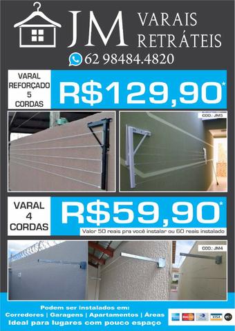 Varal Retrátil (Instalação Gratuita) ideal para quem precisa de espaço