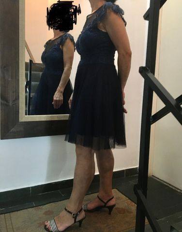 Vestido Azul Marinho ( Túli com renda ) - Foto 2