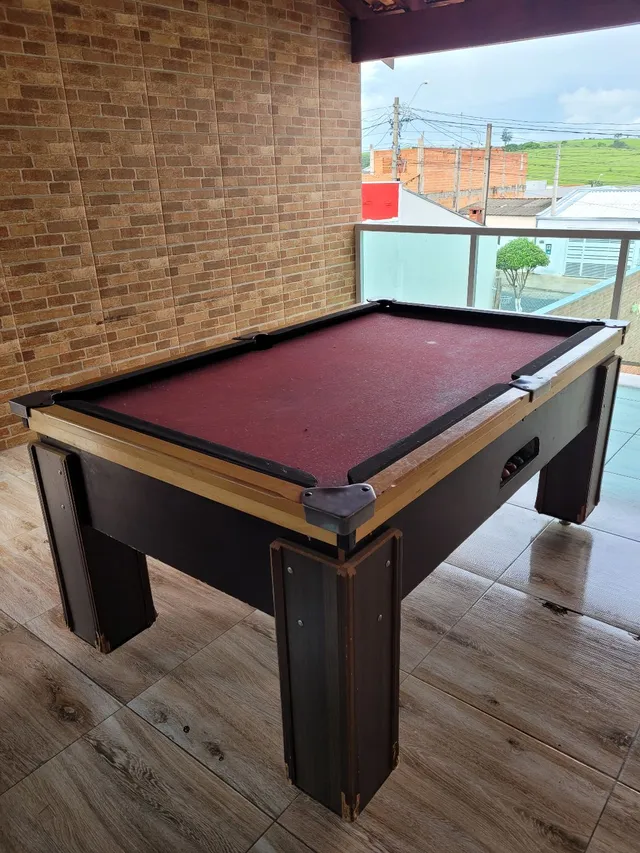 Mesa De Sinuca Bilhar 1,90 X 1,10 Residencial Jogos Snooker