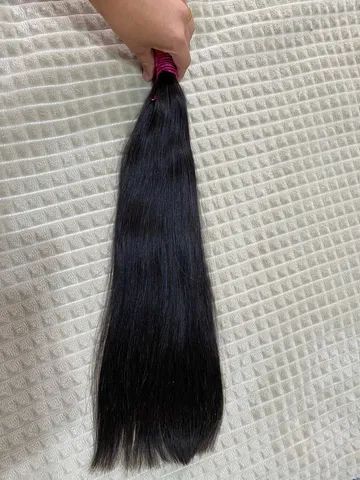 Cabelo humano 100 gramas  de 55cm levimente ondulado  - Foto 4