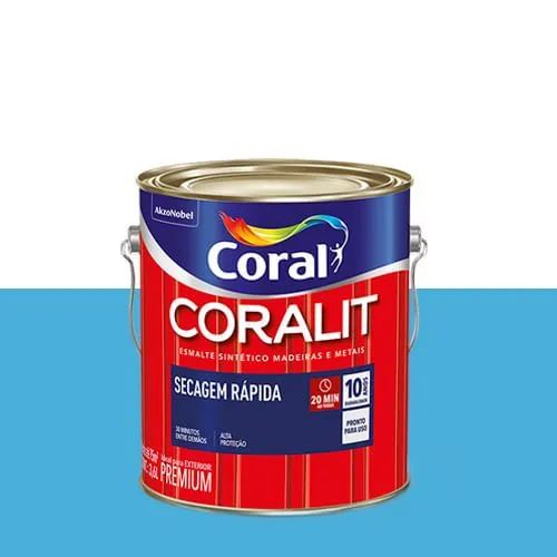 Coralit Secagem Rápida Brilhante Azul Mar - Coral 3,6L