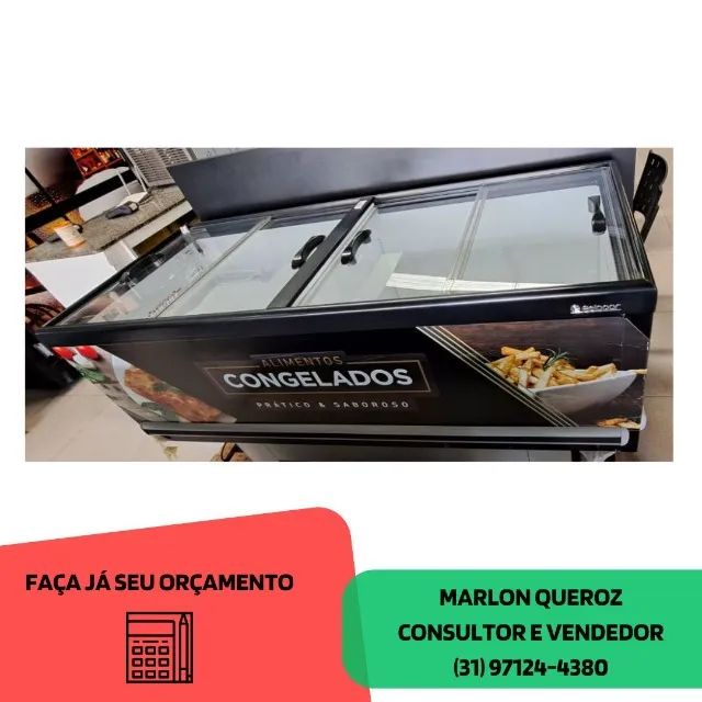 Ilha de Congelados Adesivada Vidro Reto