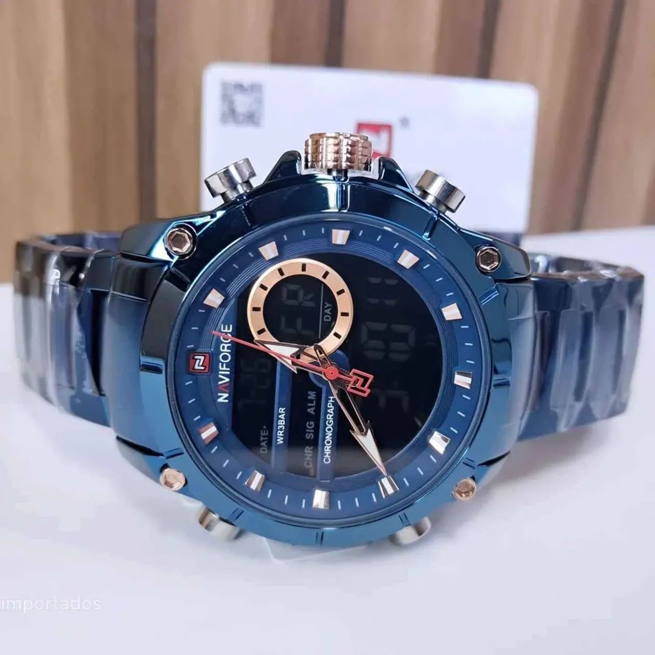 Relógio Naviforce Luxo /militar/Aço Inox /100% Funcional/Fundo LED/original/Prova Dágua  - Foto 5