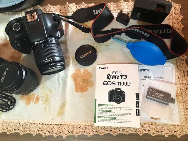 Câmera CANON EOS Rebel T3 1100D seminova pouquíssimo uso