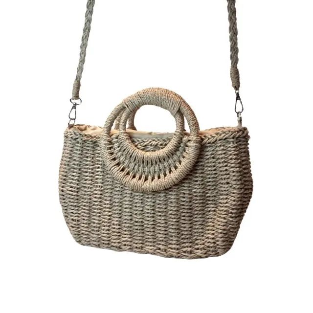 Bolsa Artesanal Verão Luxo Praia Meia Lua Retangular Forrada