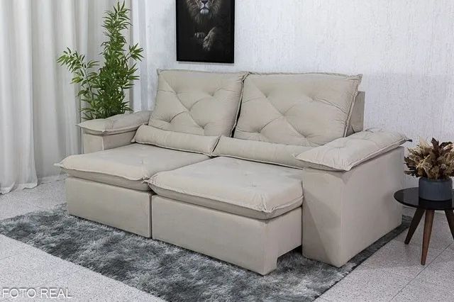 Sofá Retrátil Reclinável 2.30m Roma rf66m - Foto 3