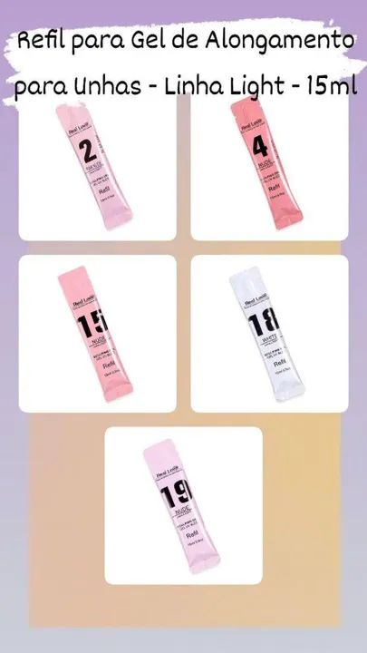 Refil para Gel de Alongamento para Unhas - Linha Light - 15ml