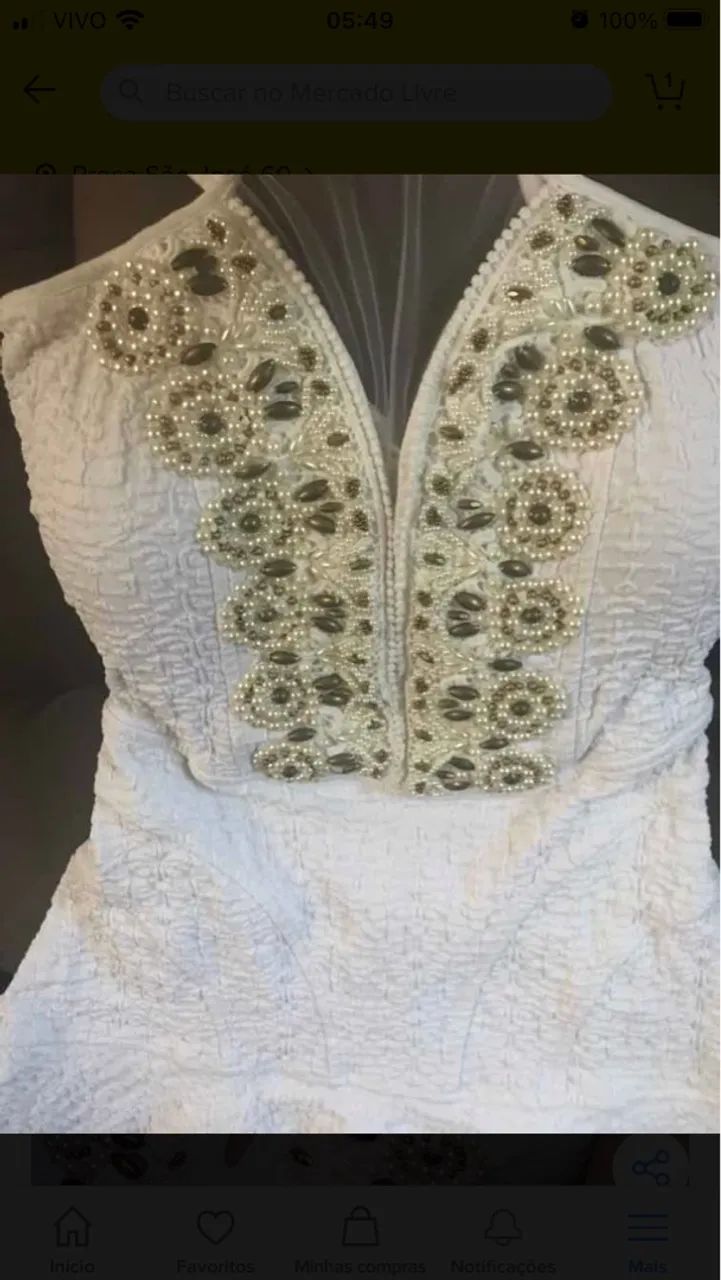 Vestido branco com amarração nas costas - Foto 3