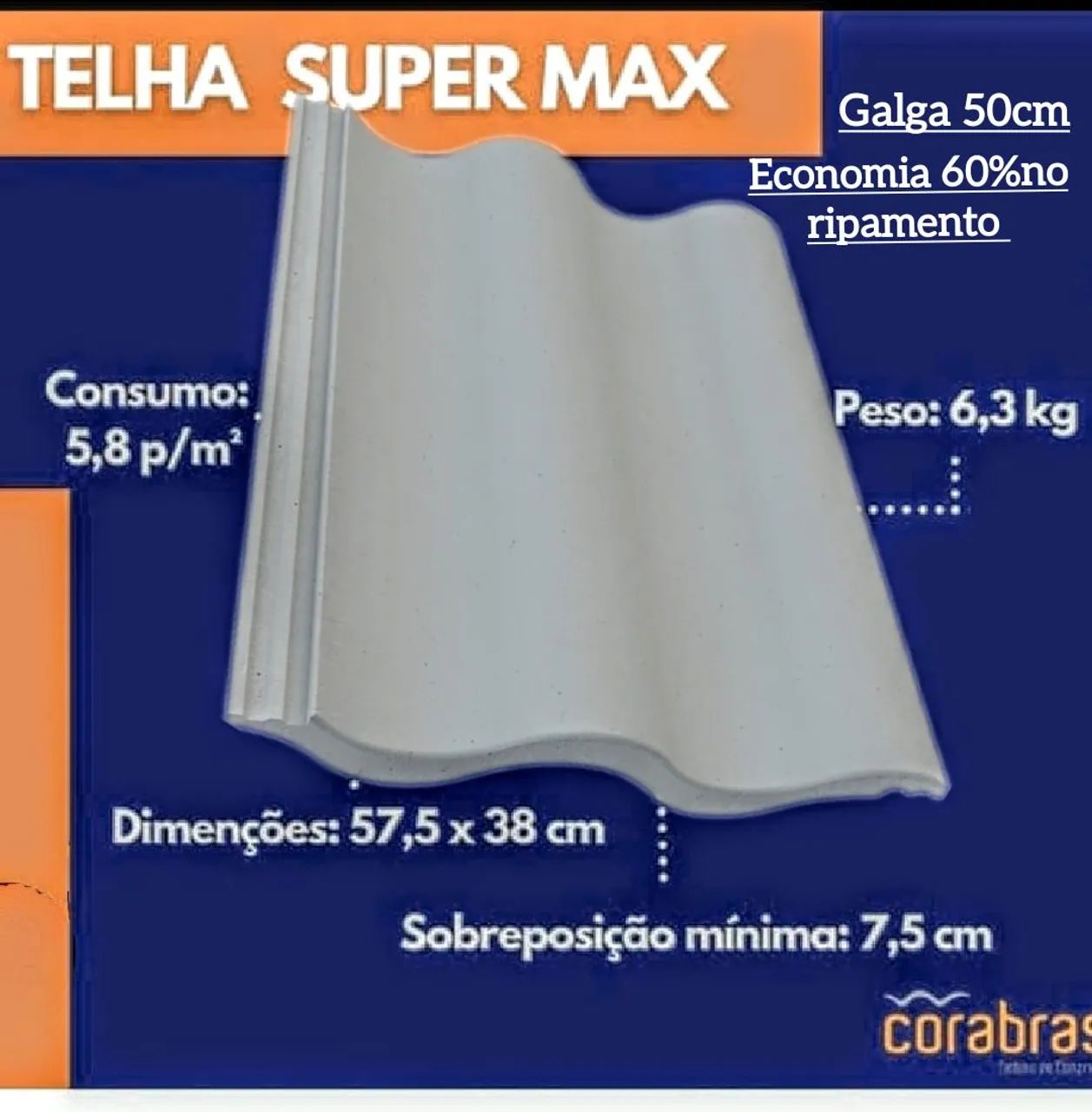 Telhas Concreto  Corabras  SUPER MAX - Foto 3