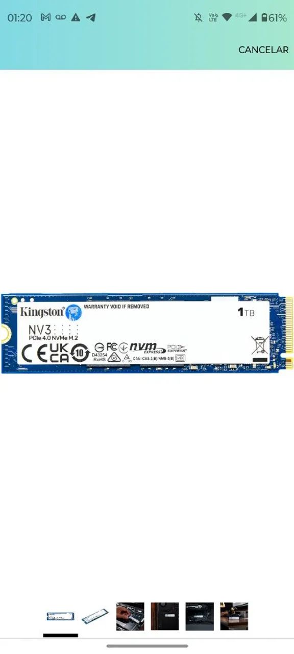 SSD Kingston NV3 PCIe 4.0 NVMe M.2 1TB