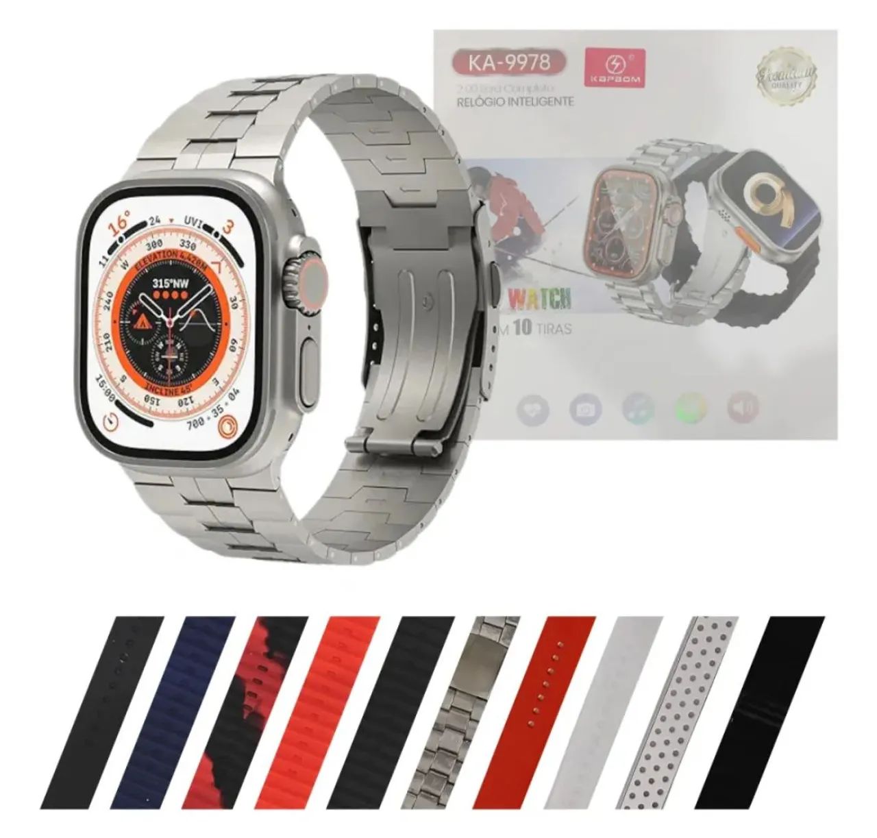 Smartwatch KA-9978 - Design Premium e 10 Pulseiras