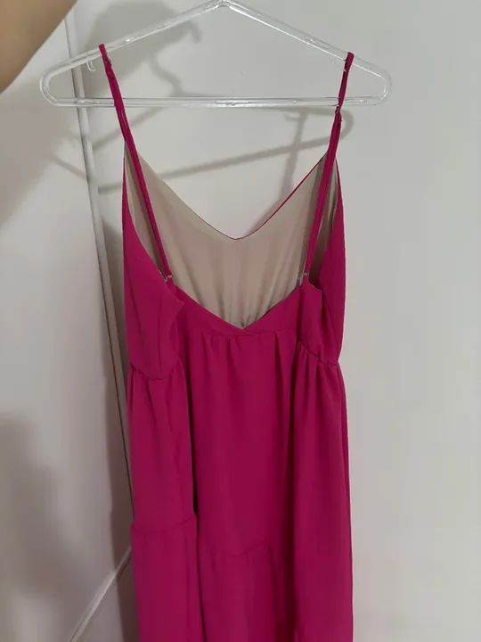 Vestido longo rosa pink com fenda - Foto 2