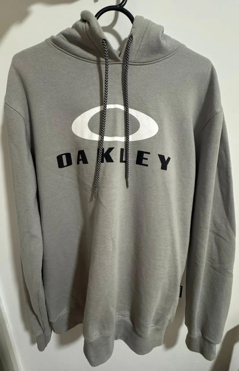 Blusão de Moletom com Capuz Oakley Dual Pullover - Masculino - Tamanho M - Cinza