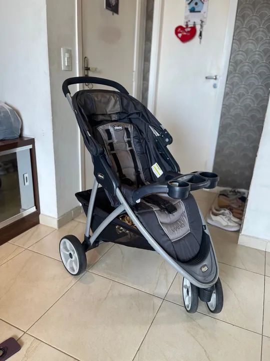 Carrinho de bebê CHICCO VIARO e bebê conforto  - Foto 2