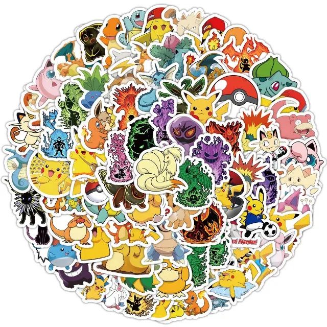 Kit 200  Adesivos de Pokémon Pikachu Charizard Bulbasaur Squirtle - Unidades Pcs Peças - Foto 2
