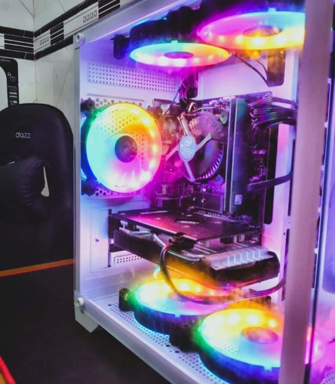 PC GAMER - Gabinete Mini Tower em vidro temperado, Branco64842042922754125