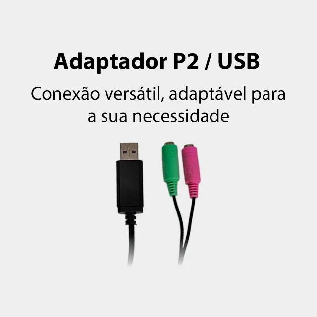 Headset Office C3Tech PH-120BK (Conexão 2xP2)(Adaptador 2xP2XUSB) - WZetta - Foto 3