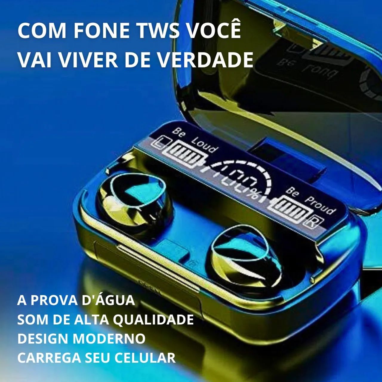 Fone Bluetooth TWS Sem Fio | À Prova D?água | Carrega Celular | Conforto Total - Foto 3
