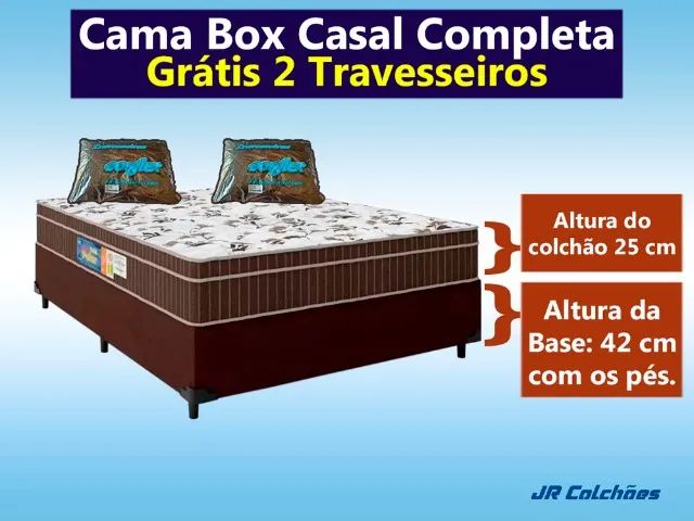 Cama Box Casal, Grátis 2 Travesseiros - Foto 5