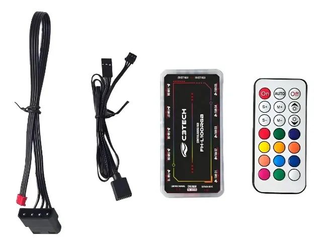 Controlador de FAN Cooler ARGB FH-L100RGB Gaming RGB com Controle -Loja Coimbra Instalamos - Foto 3
