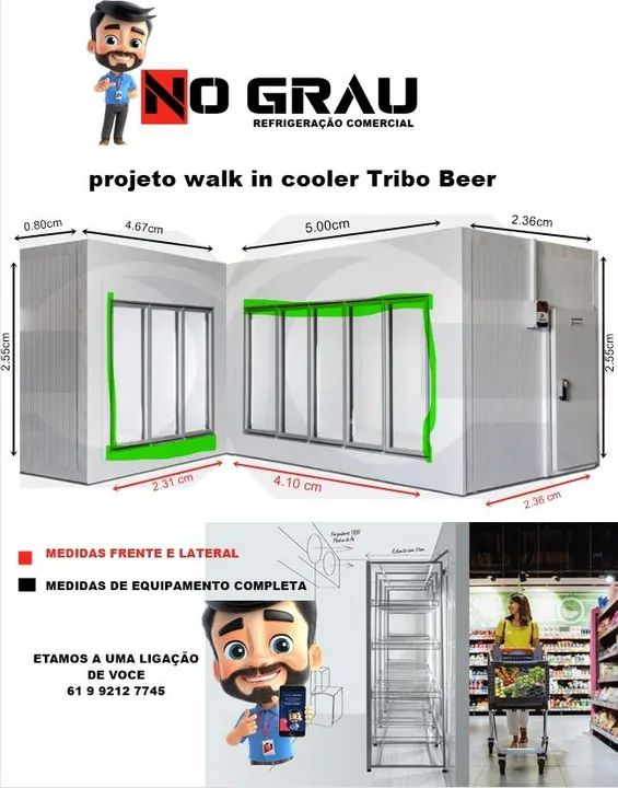 Câmara fria sob medida expositora