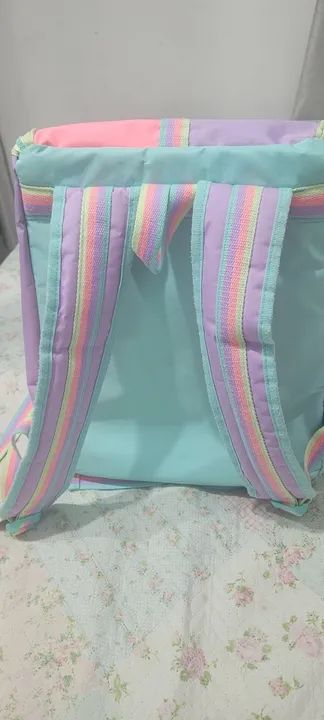 Mochila e Lancheira Infantil - puket - Rosa e Azul - Foto 4