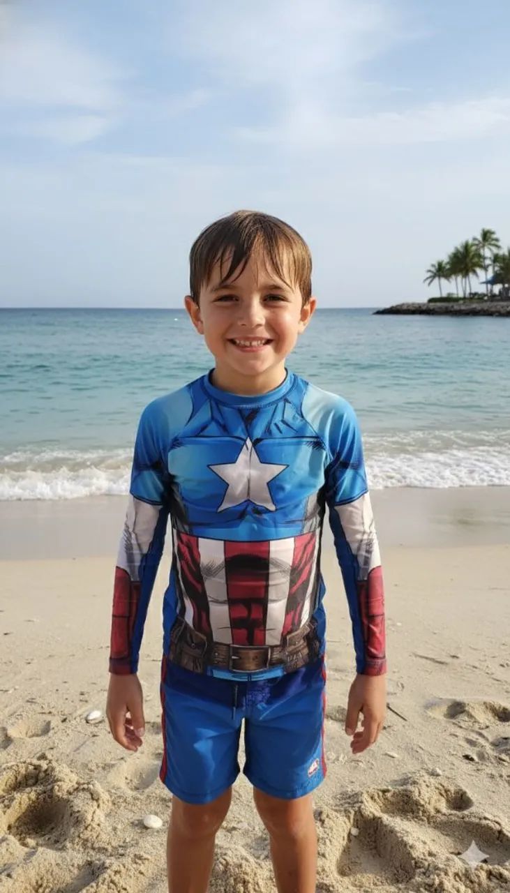 Camisa de praia infantil 