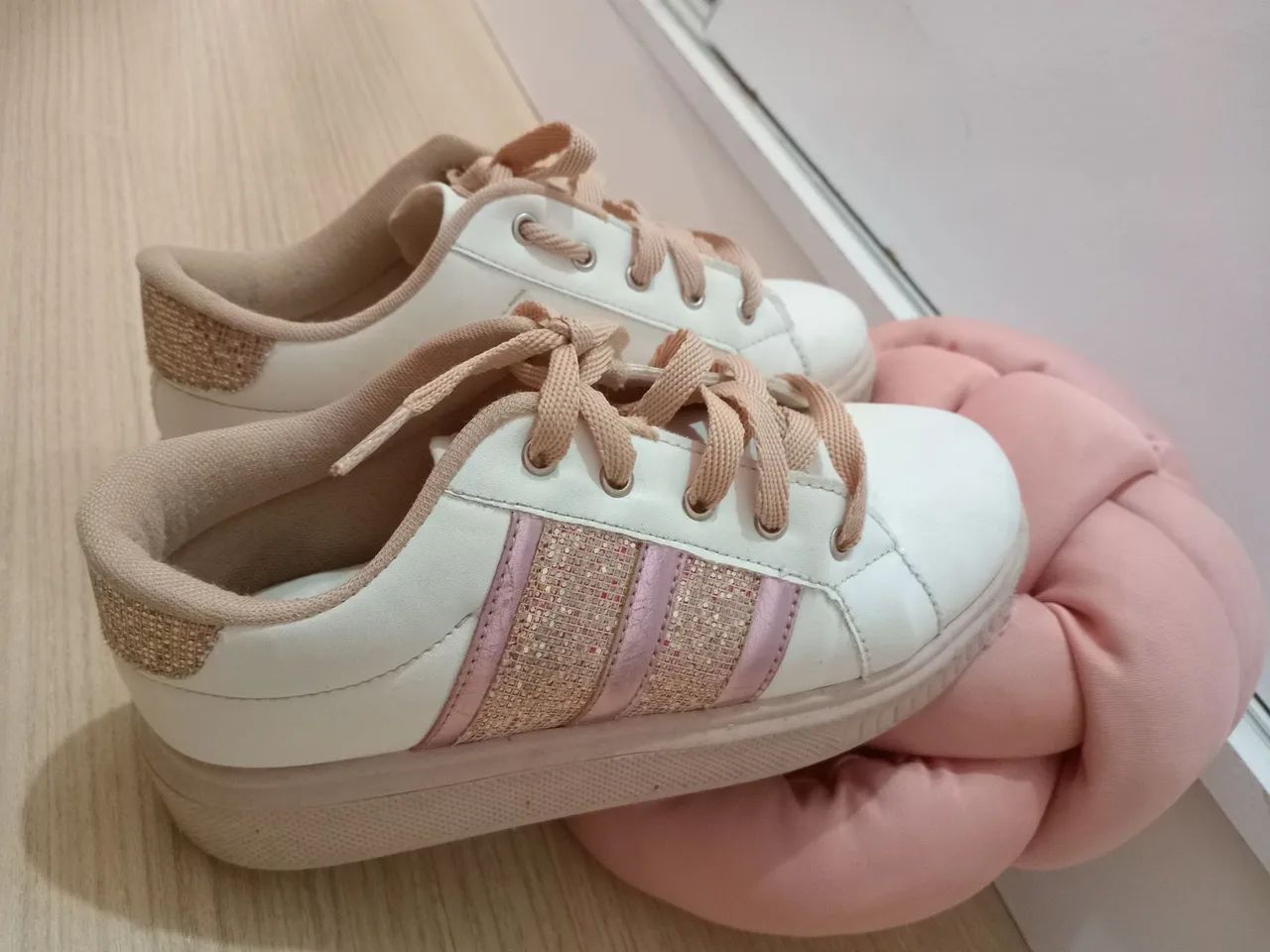 Tênis Infantil Rosa e Branco