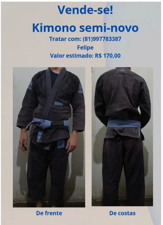Kimono Jiu - jitsu - Brazil Combat - Tamanho A1 semi - novo