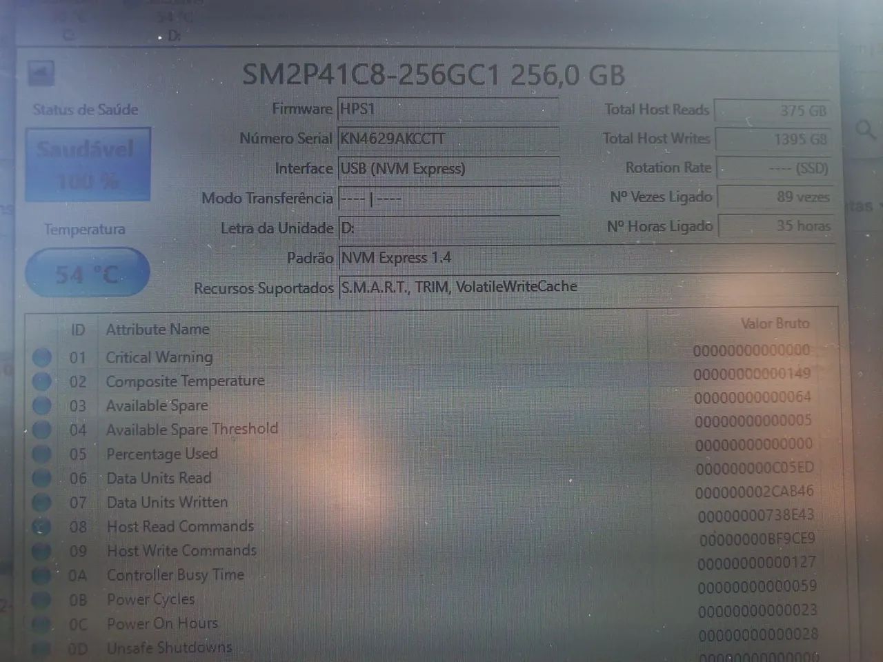 SSD ADATA NVMe 256GB PCIe Gen4x4 M.2 2280 - Novo - Foto 2