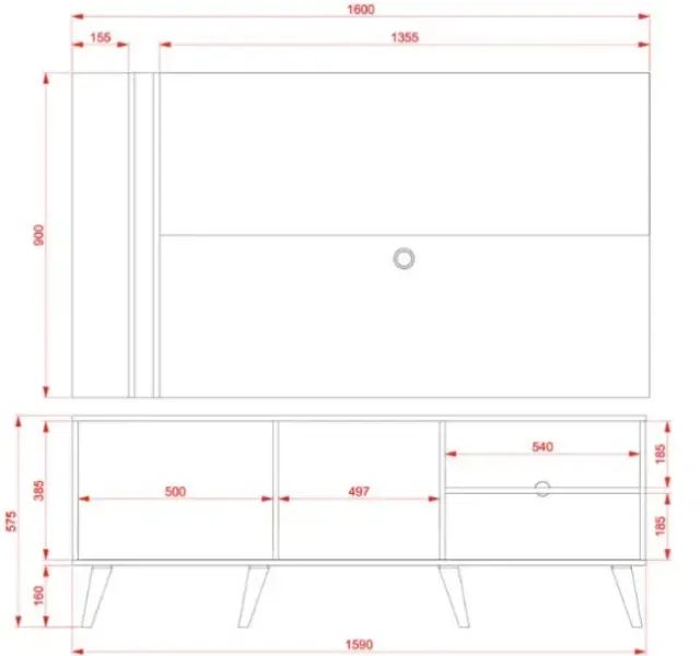 Rack com painel ate 65 polegadas fendy naturale - Foto 3