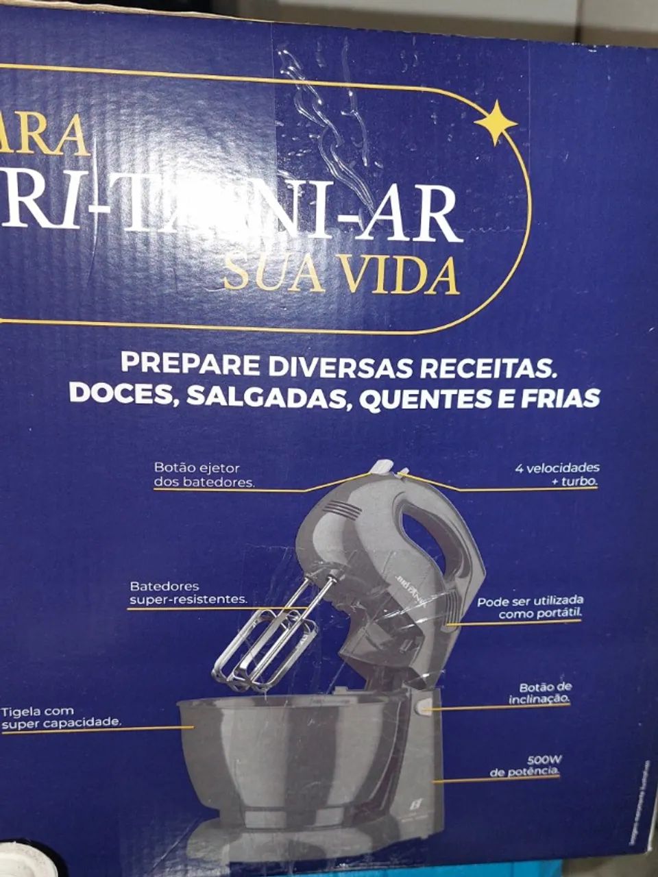 Batedeira pérola 550 turbo, 500w potencia - novo - Foto 6