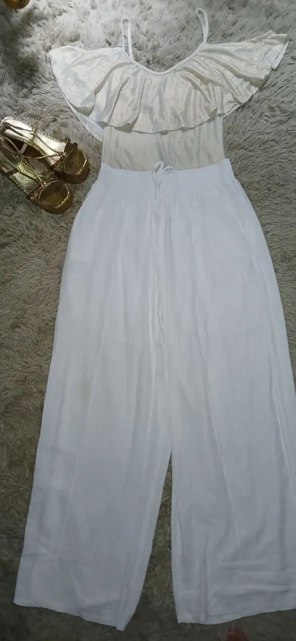 Conjunto Calça Branca e Body Dourado.  - Foto 5