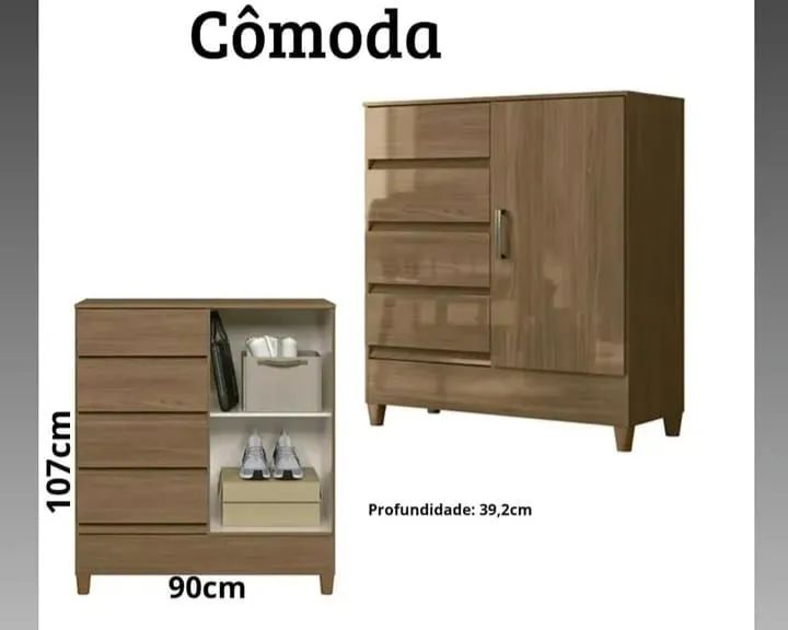 Cômoda comporta e 4 gavetas montagem/entrega grátis 