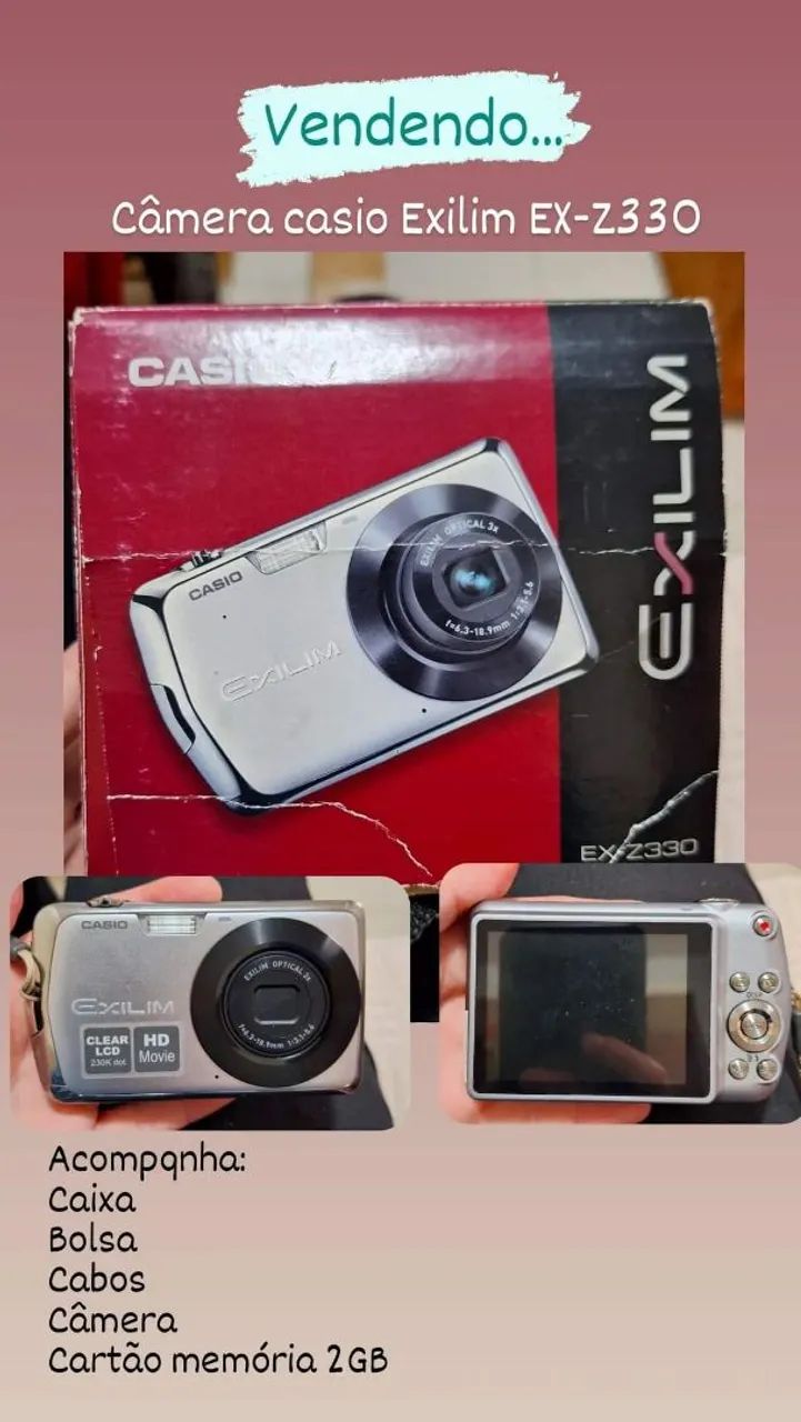Câmera Casio Exilim EX-Z330 - Completa! - Câmeras e Filmadoras