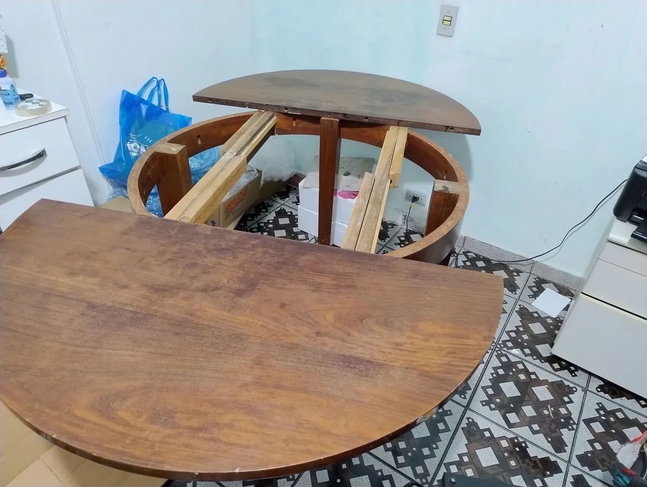 Mesa de madeira maciça redonda extensivel - Foto 4